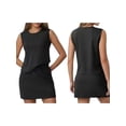 thumbnail image 3 of Jaimenalin Two Piece Skirt Sets for Women Vacation Outfits Skirt Crew Neck Top Lounge Sets Black XL, 3 of 7