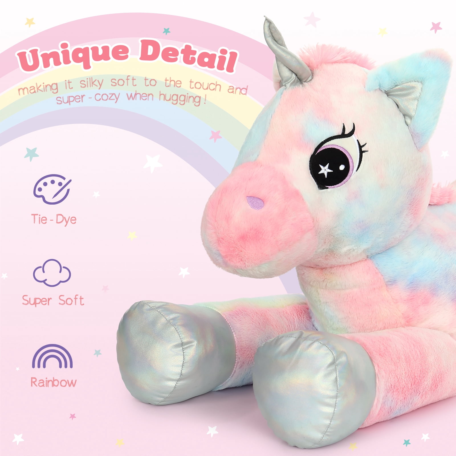 MaoGoLan 43'' Giant Unicorn Stuffed Animal Large Stuffed Unicorn Plush Toy