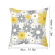 thumbnail image 3 of 4 fundas de cojín decorativo con motivos de girasoles, 45 x 45 cm: lino, amarillo/gris, lavables, decoración para salón/dormitorio, 3 of 8