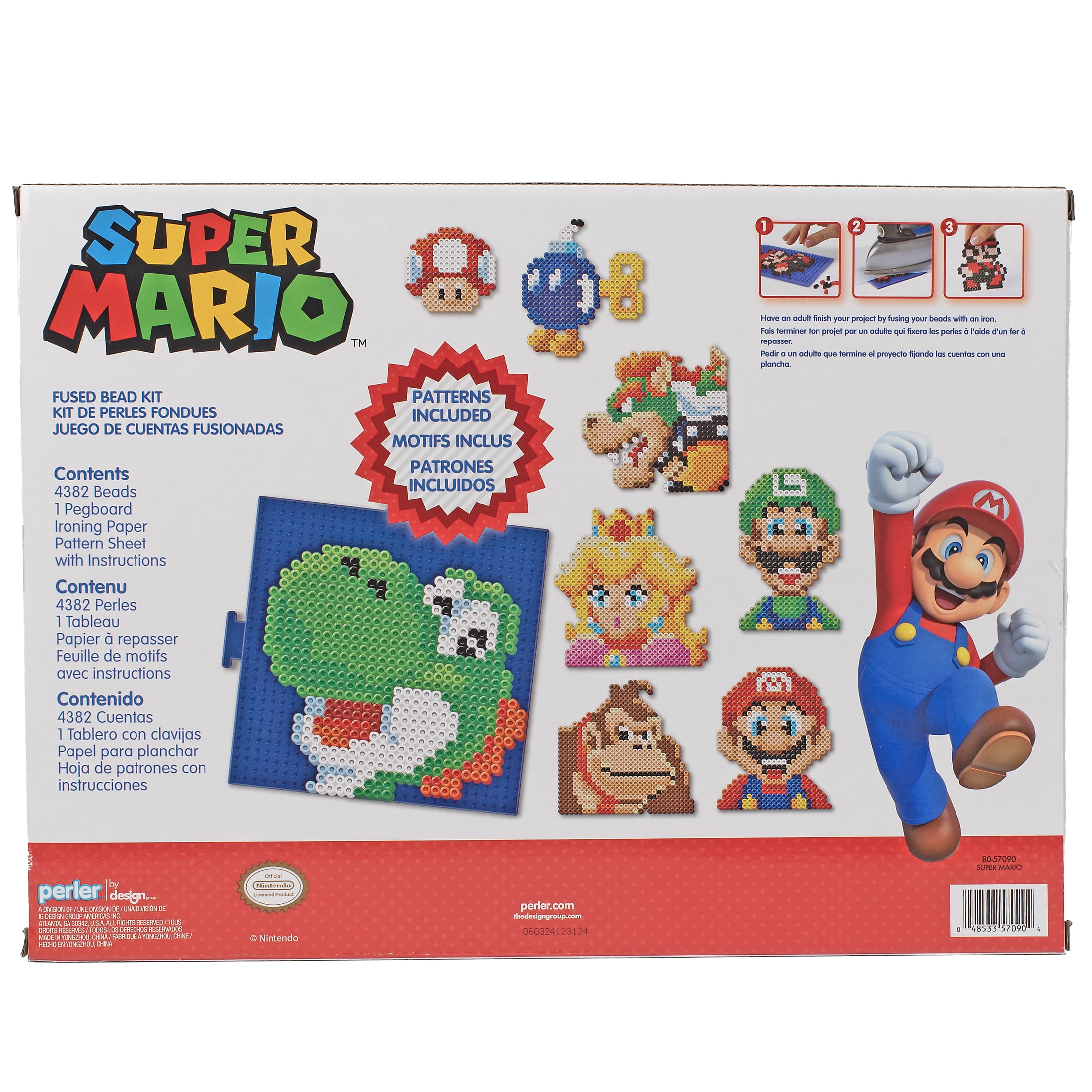 Nintendo Super Mario Fused Bead Deluxe Box Kit by Perler, 4385 pieces, multicolor, ages 6 and up