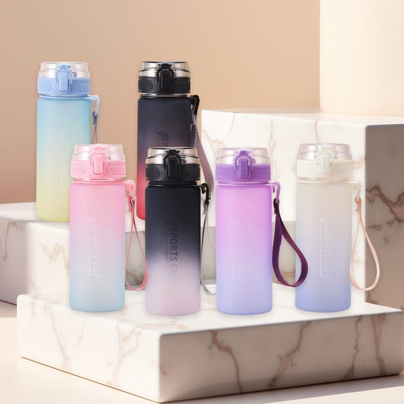 Yyuenw Water Bottle, Gradient Color Large Capacity Portable Plastic Water Cup Students Straight Drinking Cup Men And Women Sports Cup