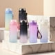 thumbnail image 1 of Botella de agua de gran capacidad degradada – vaso deportivo portátil de plástico impermeable con correa, tapa de una sola presión, 600ml/800ml, Blanco, azul, morado, rojo negro, 1 of 6