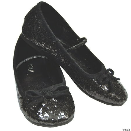 Ellie Shoes – Flat Ballet Glitter Child Black – Child Shoe M (13 – 1)