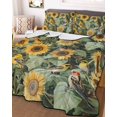 thumbnail image 3 of Quilts Twin Size, Sunflower Soft Comforter Bedding Set for Bed, Yellow Summer Floral Birds Pastoral Lightweight Quilted Bedspread with Pillow Cover(2 Pieces) for All Season, 68x86 Inch, 3 of 6