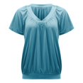 thumbnail image 6 of QIJUNTUO Short Sleeve Shirts for Somen Women's Casual Summer T Shirts Short Sleeve V Neck Tops Tshirts Cotton, 6 of 7