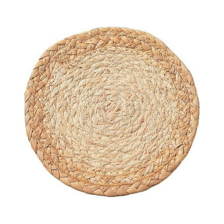 

HMPEAIIY Straw Corn Husk Gourd Table Mat Handmade Heat Insulation Pad Scalding Party Round Suitable For Dinner Kitchen Dining Table Chargers Dining Set Table for 4