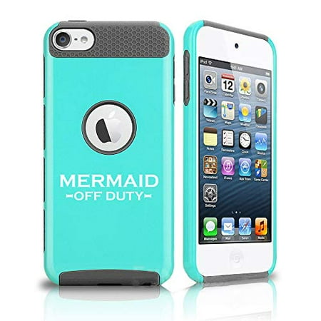 Off Apple Ipod - Shockproof Impact Hard Soft Case Cover for Apple (iPod Touch 5th / 6th) Mermaid Off Duty (Teal)