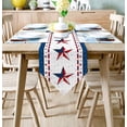 thumbnail image 2 of Chemin de Table en Coton et Lin Drapeau Américain Étoile 4 Juillet Nappe de Cuisine Rouge et Blanc à Carreaux Foulard de Commode Bleue pour Rassemblements Jour de l'Indépendance, Dîner, Fêtes, Cadeau 13"x90 Pouces, 2 of 6