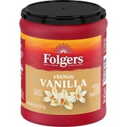 Folgers French Vanilla Artificially Flavored Ground Coffee, Medium Roast, 9.6 oz. Canister