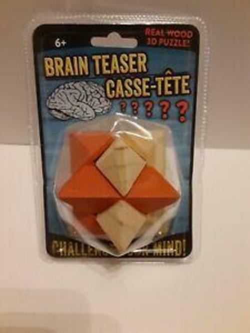 Real Wood 3d Puzzle Brain Teaser Casse-tete 3x3 With Instruction for sale online 