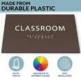 thumbnail image 4 of ADA CENTRAL SIGNS - 6" X4" Classroom Sign - ADA Compliant Tactile Graphics Grade 2 Braille Text Acrylic Wall Sign | Modern Utility Room Name Sign for School, college, University, and Training Areas, 4 of 7