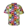thumbnail image 3 of Balery Colorful Bulldog Print Men's Hawaiian Shirts Short Sleeve Beach Shirt Relaxed Fit Vacation Button Down Shirts-XX-Large, 3 of 9