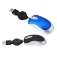 thumbnail image 2 of 2pcs Mini USB Wired Mouse Retractable Cable Tiny 1600 DPI for 98 2000 XP Vista Ve - Black & Blue, 2 of 8