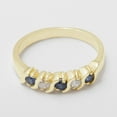 thumbnail image 4 of LBG British Made 18k Yellow Gold Natural Sapphire & Cubic Zirconia Womens Eternity Ring - 33 size options - Sizes 4 to 12 Available, 4 of 6