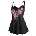 thumbnail image 2 of Tank Top de Talla Extra con Estampado Floral con Anillo Rosegal  Camisetas sin mangas de talla grande, 2 of 5