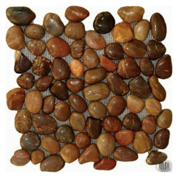 International Red Polished Pebbles 12 in. x 12 in. Quartzite Floor & Wall Tile - Box of 5 sqf