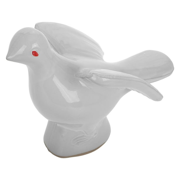 Figura de paloma de porcelana, escultura de pájaro de cerámica esmaltada blanca, figura de paloma coleccionable, símbolo de paz y armonía para el hogar y la oficina