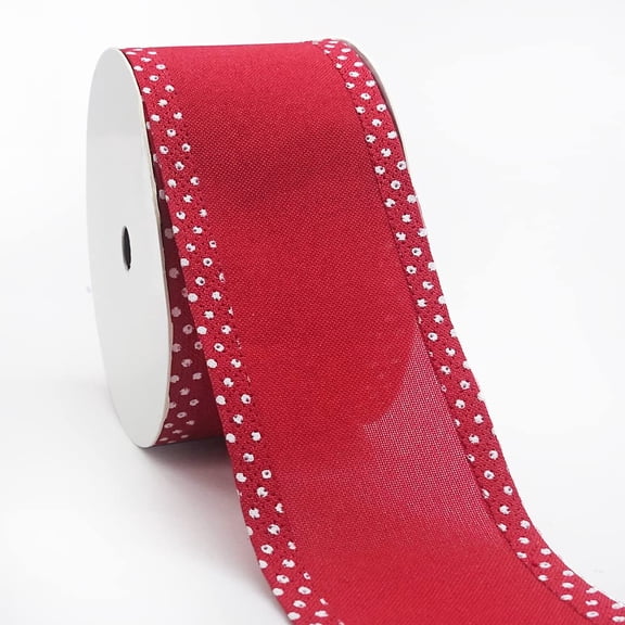 Hying Christmas Red Wired Edge Ribbons, 2.5 In ×10 Yard Red Burlap Ribbon Bows Halloween