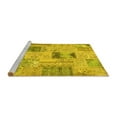 thumbnail image 2 of Ahgly Company Machine Washable Indoor Square Patchwork Yellow Transitional Area Rugs, 3' Square, 2 of 4