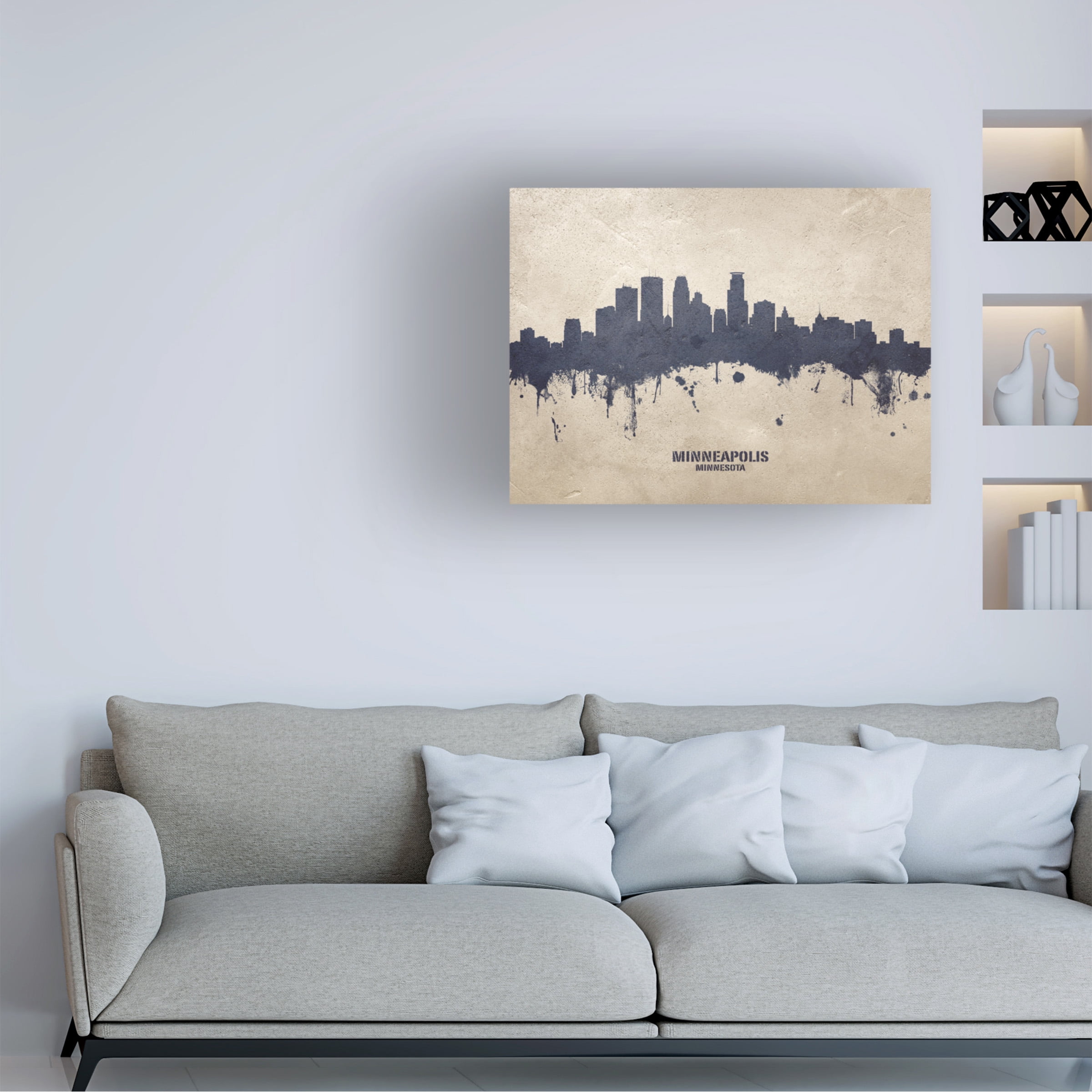 Michael Tompsett 'Minneapolis Minnesota Skyline Concrete' Canvas Art