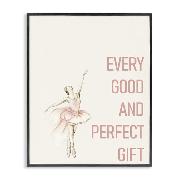 Good & Perfect Gift Ballerina Black Framed Giclee Art, design by Kim Allen