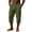 Army Green, variant on 3/4 Capris For Men Elastic Waist Cotton Linen Blend Straight Leg Capri Pants With Small Leather Button Placket Patch Loose Wrinkle Texture Long Shorts Breathable Summer Cropped Trousers