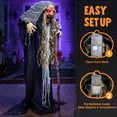 thumbnail image 5 of Joyfy 5.17 FT Halloween Standing Hunchback Witch with Light, Animatronics Large Halloween Decorations Outdoor, Radar Motion Activated with Creepy Sound & Eyes and Moving Head for Yard Decor, 5 of 8