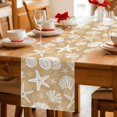 thumbnail image 5 of Table Runners 70 Inches Long Dress Scarves, Starfish Khaki Coastal Farmhouse Coffee/Dining/Kitchen Table Decor, Holiday Table Runner, Summer Nautical Shell Beach 13x70 Inch, 5 of 9