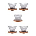 thumbnail image 3 of VONKY Modern Clear Glass Coffee Dripper Drop Over Funnel for Smooth Coffee Extraction Small Medium 5Set, 3 of 6