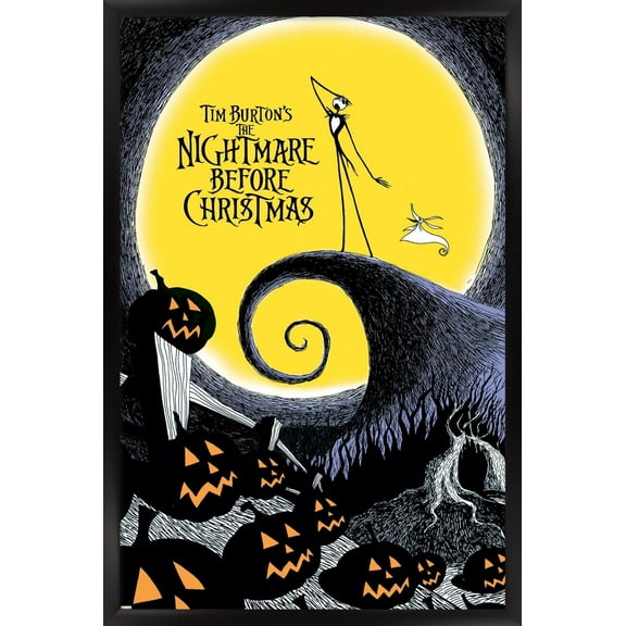 24X36 Disney Tim Burton's The Nightmare Before Christmas Wall Poster, 24" x 36" Framed