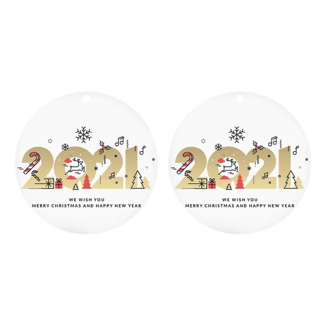 Colgante de Felicitación de La Familia Árbol Decorativo Ganfancp 2021 Temporada de Navidad 2X Colgante