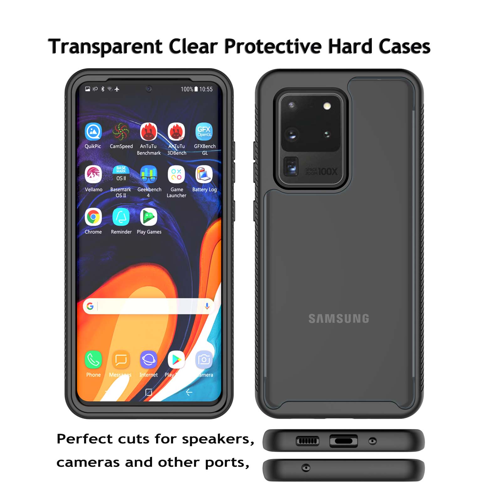 Njjex for Samsung Galaxy S20 Plus 5G S20+ S20 S20 Ultra 5G 2020 Cases Slim, Njjex Full-Body Rugged Transparent Clear Back Bumper Galaxy S20+ S20 Plus S20 Ultra Phone Case - image 2 of 8