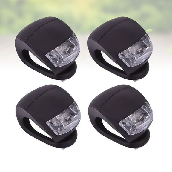 GOOHOCHY 4pcs Bike Cycling Silicone Front Rear Wheel Safety Light Lamp Set Bright Waterproof Bike Accessories (Black)