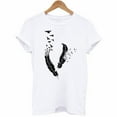thumbnail image 3 of Homenesgenics Tunic Tops for Women Plus 2X Fashion Women Short Sleeve T-Shirt Feather Print Casual Top Tee Blouse Gifts for Women, 3 of 5