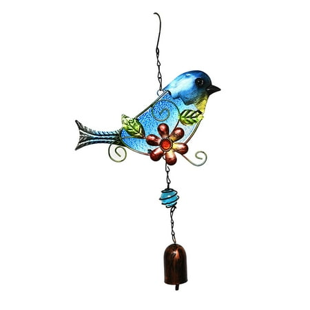 Bird Design Wind Chimes Wall Hanging Bells Garden Yard Window Balcony Home Decor Blue