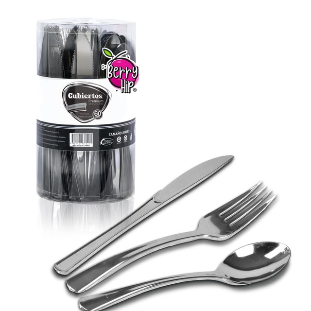 Juego De Cubiertos De Plástico Reutilizables Premium 60 Piezas CUBPREM CUBPREM