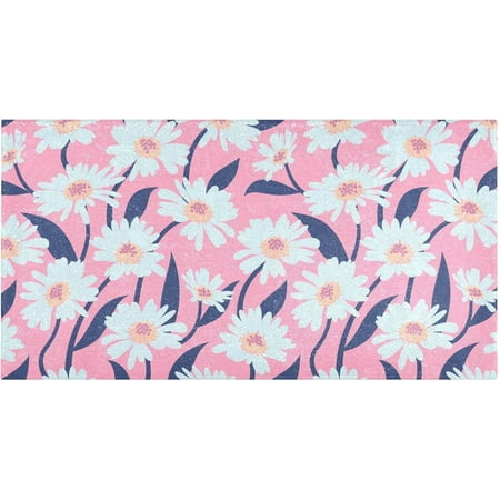 Bestwell Daisy 39" x20" Soft and Absorbent Bathroom Rugs,Quick Dry Machine Washable Bath Mat for Bathroom Kitchen Bathtub