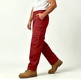 thumbnail image 5 of Pafei Tyugd Work Cargo Pants for Men with Pockets Casual Elastic Waisted Hiking Pants Straight Leg Chino Trousers Active Outdoor Wine M, 5 of 10