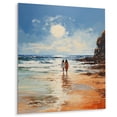 thumbnail image 2 of Designart "Beach Seaside Stroll painting" Nautical & Beach Metal Wall Art Prints, 2 of 5