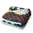 thumbnail image 6 of Flower Print Cat Throw Blanket, Super Soft Anti-Pilling Flannel Bed Blankets, 60"x50", 6 of 8