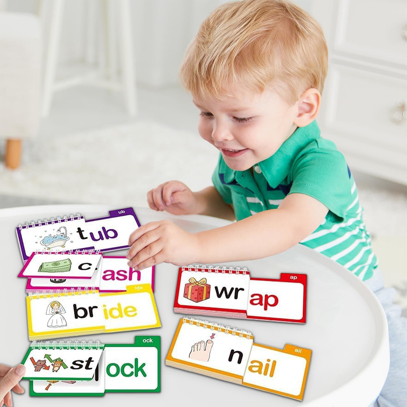 30 Read and Rhyme Flip Books,Word Family Build Book,Learn to Read Phonics Flash Cards,Sight Words Flash Cards for Classroom Homeschool Preschool Learning Activity