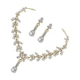 thumbnail image 4 of Miangastore 1 Ensemble Collier et Boucle d'Oreille à la Mode Ensemble Bijoux en Strass pour Mariée Accessoires de Robe de Mariage pour Femmes Femme (Blanc), 4 of 8