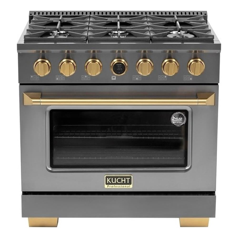 Pemberly Row 36" 5.2 cu. ft. Dual Fuel Range for Propane Gas in Titanium
