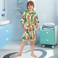 thumbnail image 5 of FORMRS Niños Bathrobe Unisex Hooded Robe Soft Plush Pajamas Sleepwear, Size 2-3T, White Clover Pattern, 5 of 7