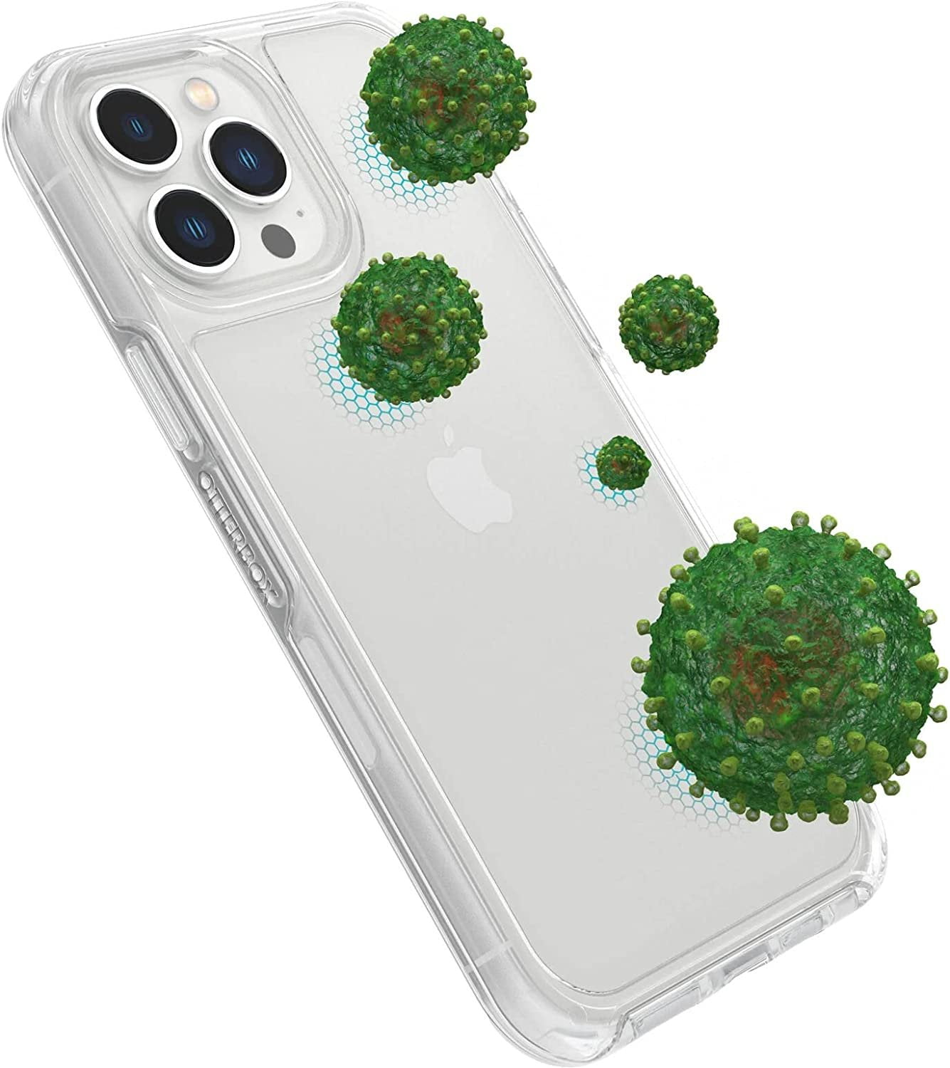 PeakDrop Shockproof Slim Cell Phone Case for Apple iPhone 12 Pro/13 Pro, Clear