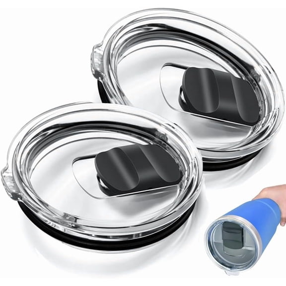 2PCS 20oz Tumbler Lid for YETI, Magnetic Slider Replacement Lids, Compatible for Yeti 20 oz Tumbler, 10/24 oz Mug, 10 oz Lowball, Travel Spill Proof Cup Lids Covers