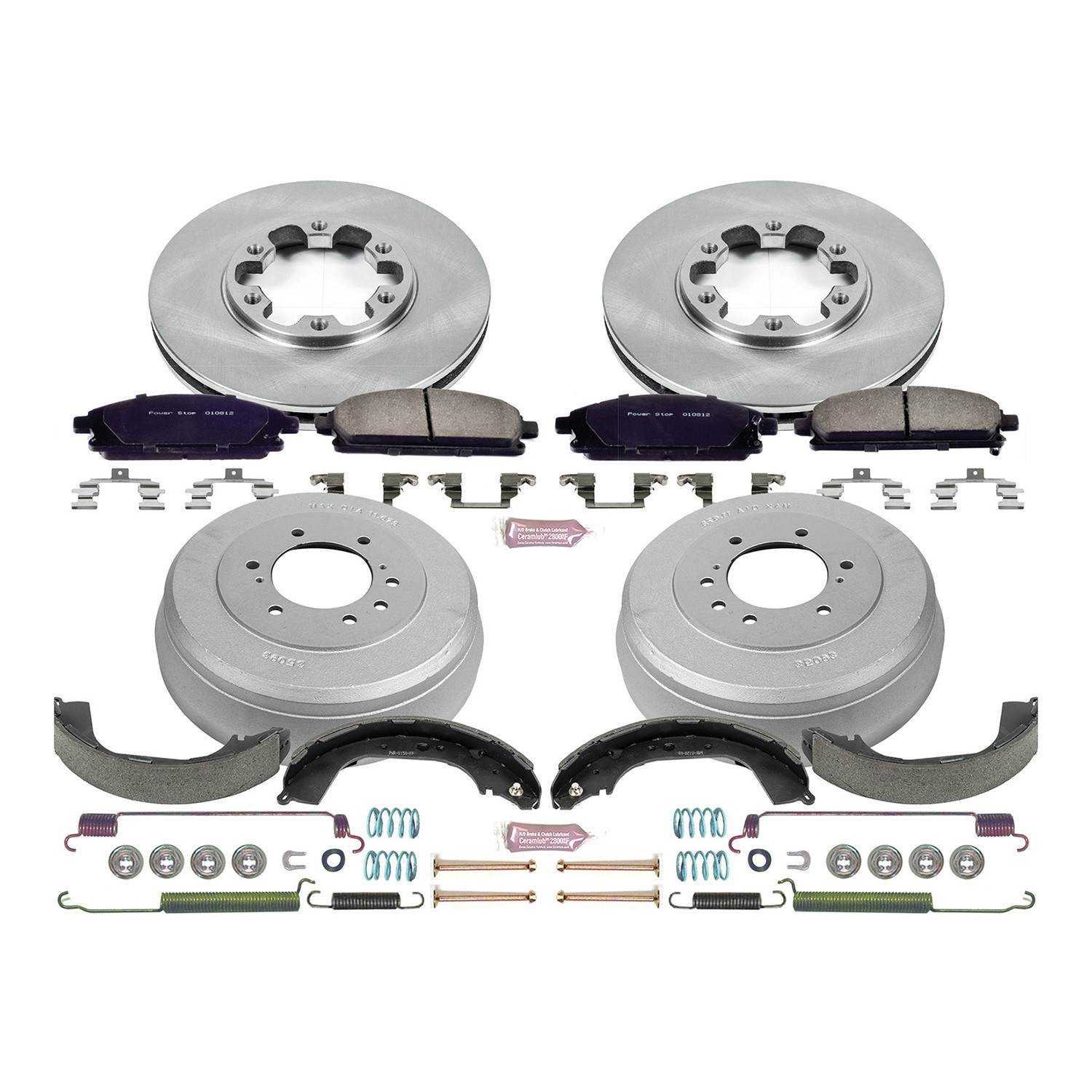 Power Stop Front and Rear Stock Replacement Drum and Shoe Kit KOE15116DK