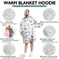 thumbnail image 5 of Wearable Oversized Blanket,White Cow Milk Cow Pattern Wearable Blanket Hoodie for Adults,Cozy Hooded Blankets with Super Pockets,Super Warm Fuzzy Pullover for Women & Men, 5 of 6