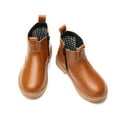 thumbnail image 6 of kkdom Boys Girls Chelsea Boots Ankle Boots Zipper Booties Unisex Brown 2.5 Little Kid, 6 of 6