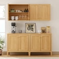 thumbnail image 4 of EYYTHUNG Laundry Wall Cabinets, Farmhouse Wood Storage Cabinet with Doors and Adjustable Shelf Wall Mounted Cabinets, Natural Oak, 4 of 7